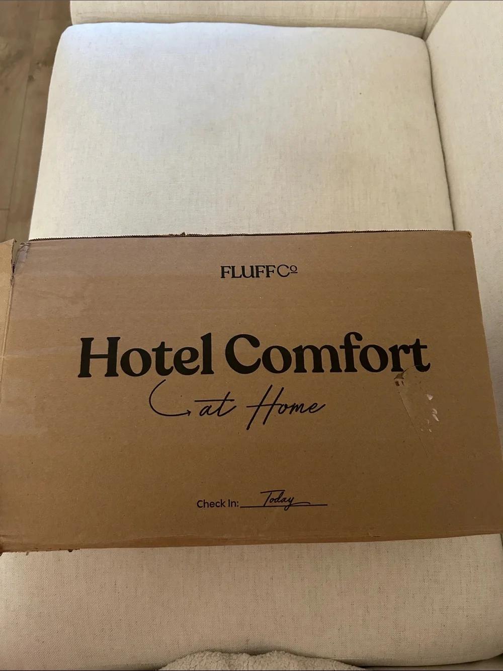Fluff Co Down & Feather Classic Hotel Pillow, Standard Size, SOFT, New open box